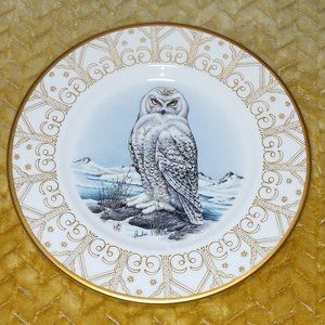 Edward Marshall Boehm Owl Plate Fine Bone China Snowy Owl EUC.